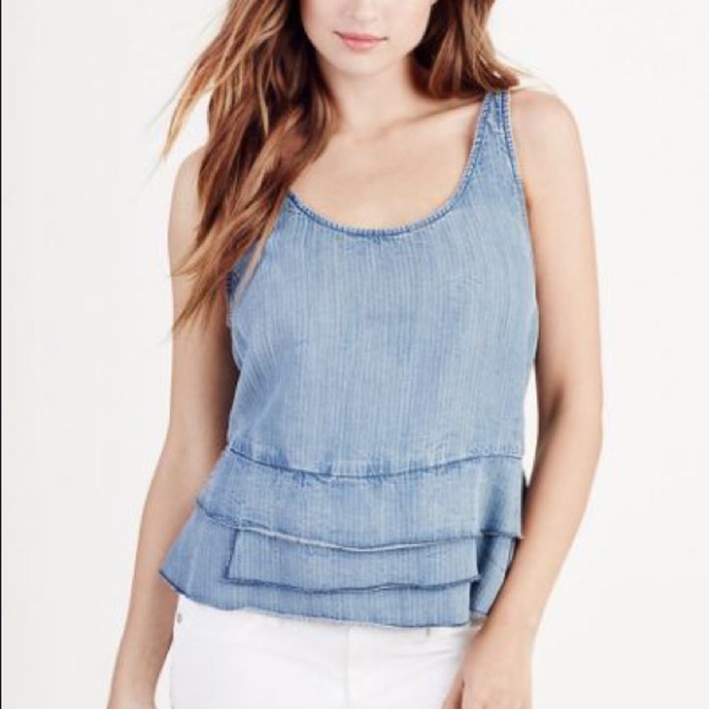 True Religion Denim Peplum Tank Top